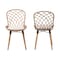 Baxton Studio Sabelle Modern Bohemian Natural Finished Teak Wood and Greywashed Rattan 2-Piece Dining Chair Set 231-2PC-12822-ZORO - alternate 3